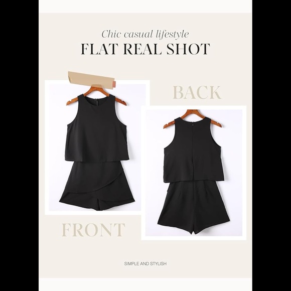 NWT Dokotoo Black Crewneck Ruffle Sleeveless Romper Size XL - Picture 3 of 8